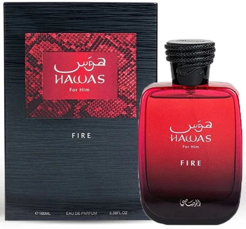 Rasasi Hawas Fire Eau De Parfum bottle - Authentic Stock at AG Cosmetics Brampton