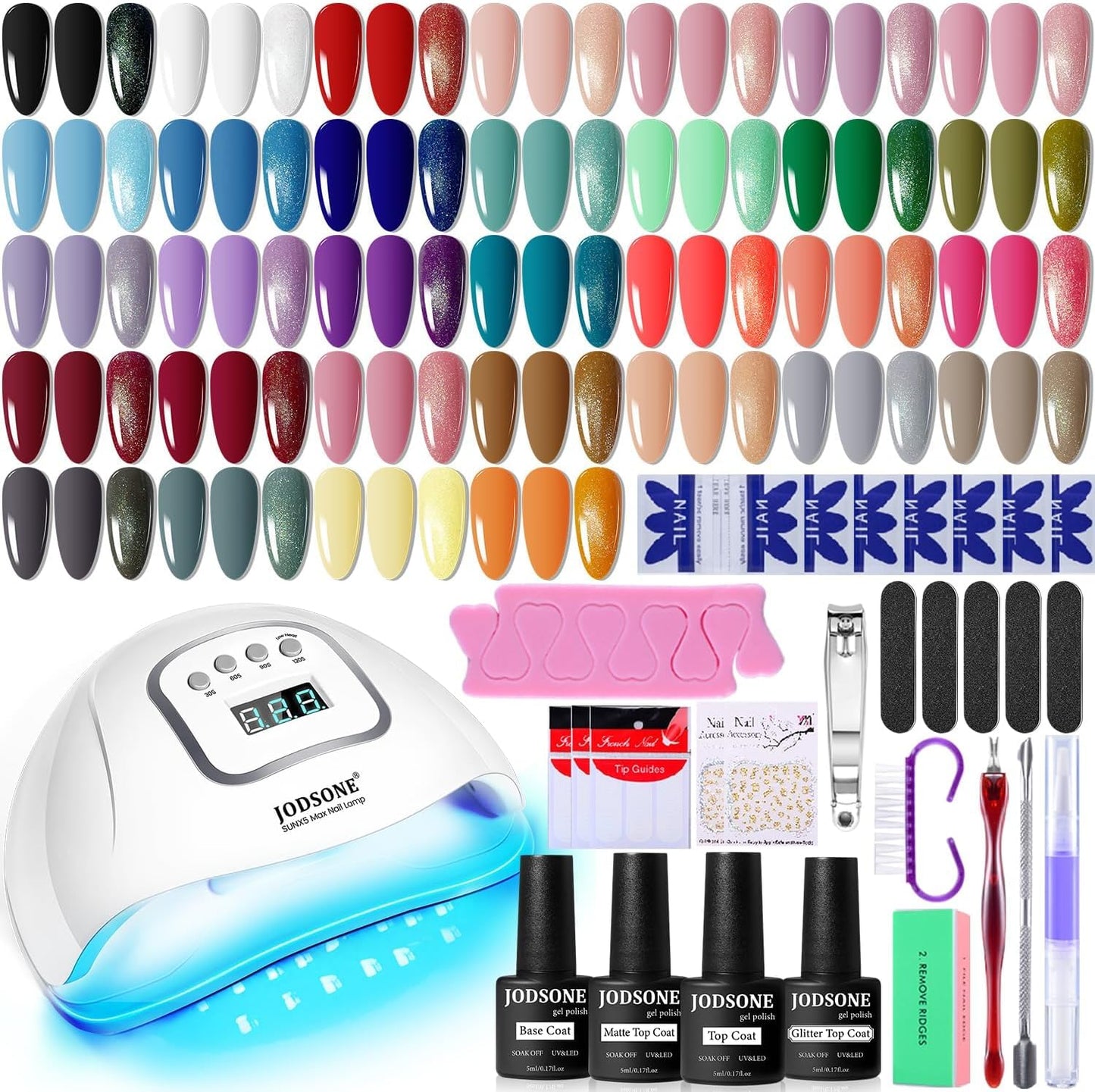 Professional Gel Nail Polish Kit with 32-Color Palette & UV/LED Light