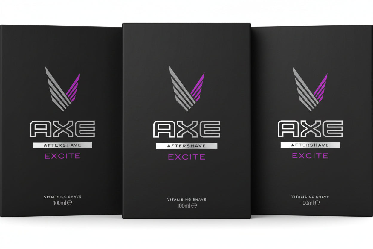 Three boxes of Axe Aftershave Excite
