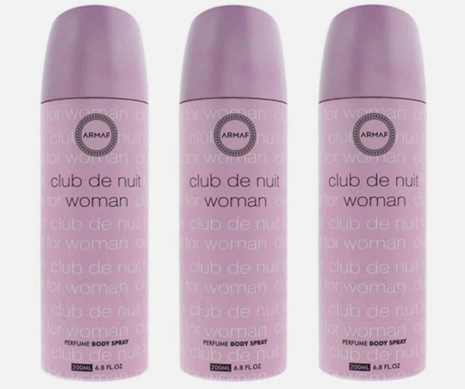 Save on the Club De Nuit Women Perfumed Body Spray 3-Pack (600ml total). A luxury-inspired floral-fruity scent with notes of Bergamot, Rose, and Patchouli. 100% AuthenticSave on the Club De Nuit Women Perfumed Body Spray 3-Pack (600ml total). A luxury-inspired floral-fruity scent with notes of Bergamot, Rose, and Patchouli. 100% Authentic
