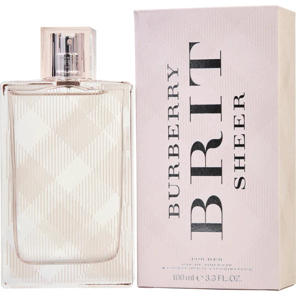 Burberry Brit Sheer Eau de Toilette bottle, Burberry Brit Sheer floral fragrance for women, Burberry Brit Sheer EDT 100ml packaging