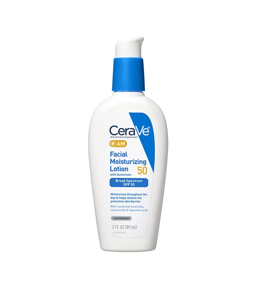 CeraVe AM Facial Moisturizing Lotion SPF 50 – Hydrating Daily Face Sunscreen