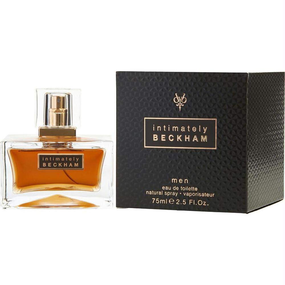 David Beckham Intimately Men Eau de Toilette 75ml bottle with sleek square design and deep amber liquid