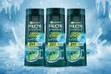 Garnier Fructis Grow Strong shampoo bottle on a white background