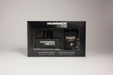 Hummer Black perfume set in packaging with spray bottle and container.