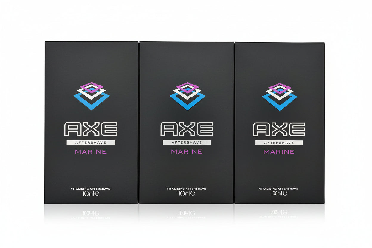 Three bottles of AXE Marine aftershave