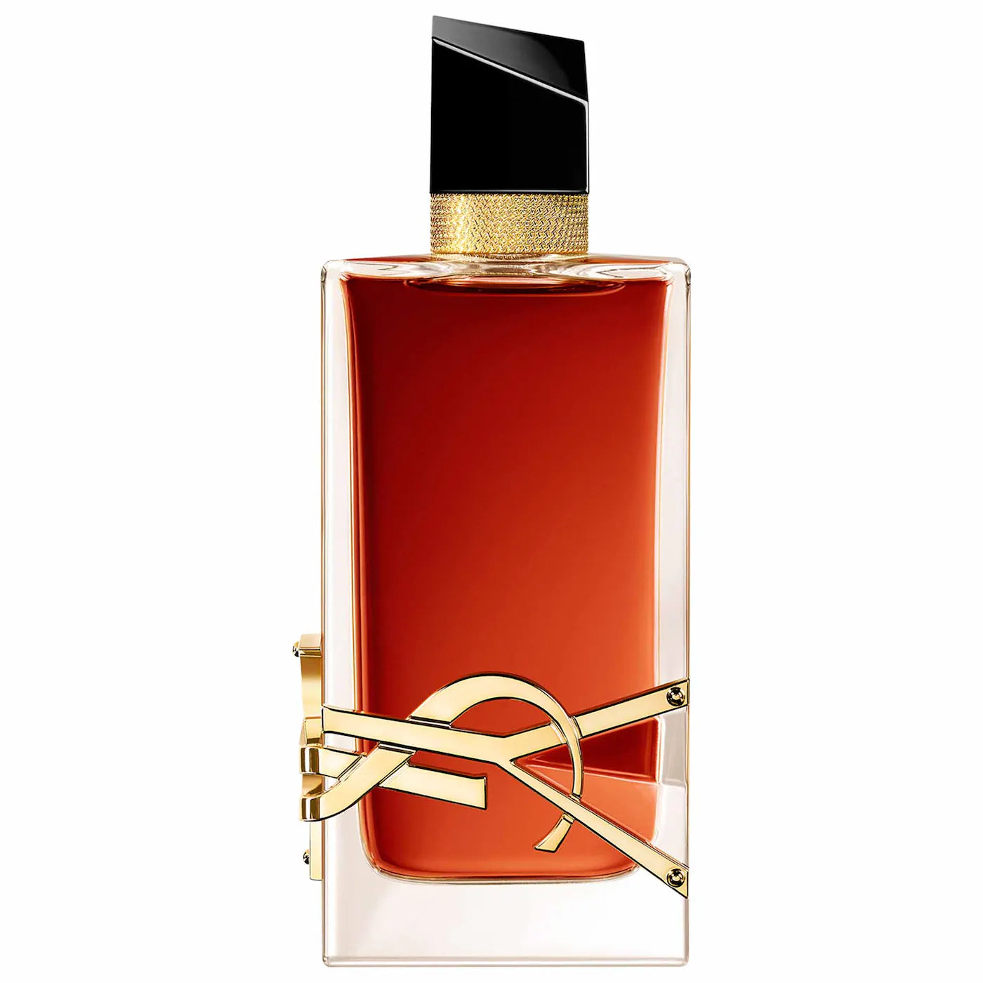 Yves Saint Laurent Libre Le Parfum bottle for women, showcasing its elegant gold and amber-toned design, symbolizing luxury and bold femininity