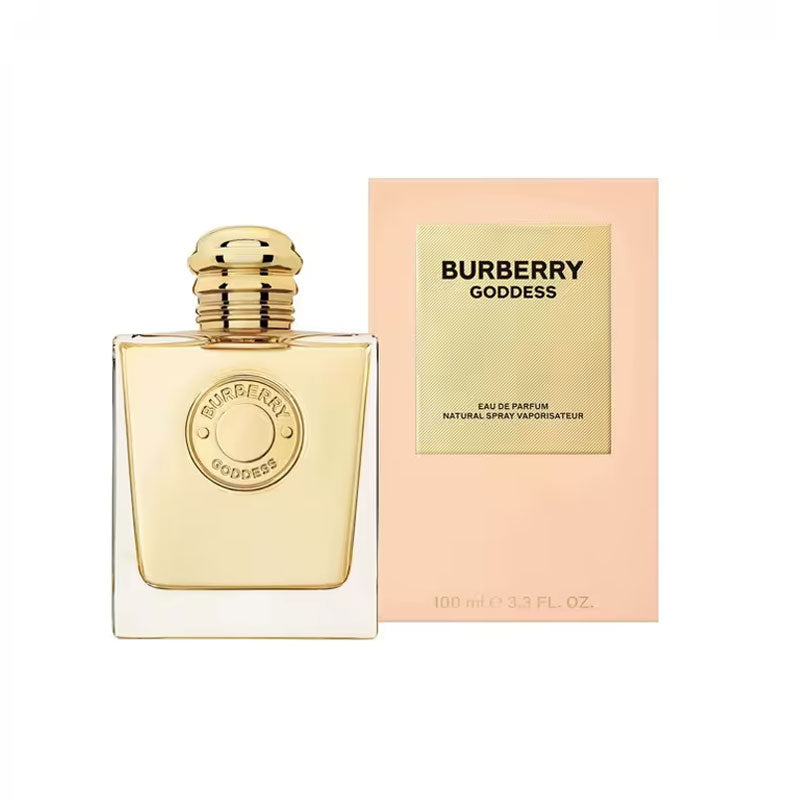 Goddess Eau De Parfum bottle, luxury women’s perfume, floral amber fragrance, elegant perfume packaging