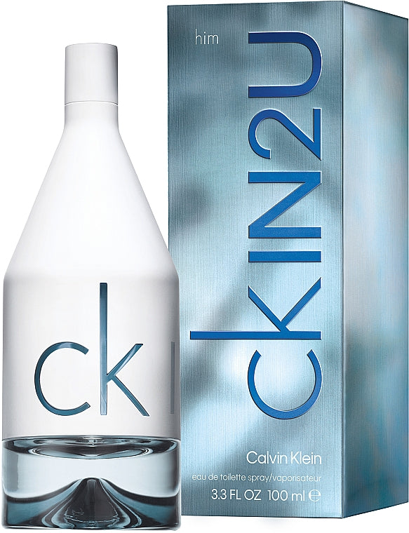 Calvin Klein CK IN2U Eau de Toilette bottle in sleek minimalist design
