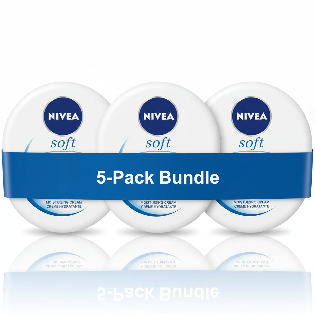 Three Nivea soft moisturizing cream containers 