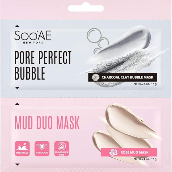 SOO’AE Pore Perfect Bubble Mud Duo Mask – Pack of 12 deep-cleansing Korean face masks with foaming and mud steps for pore care