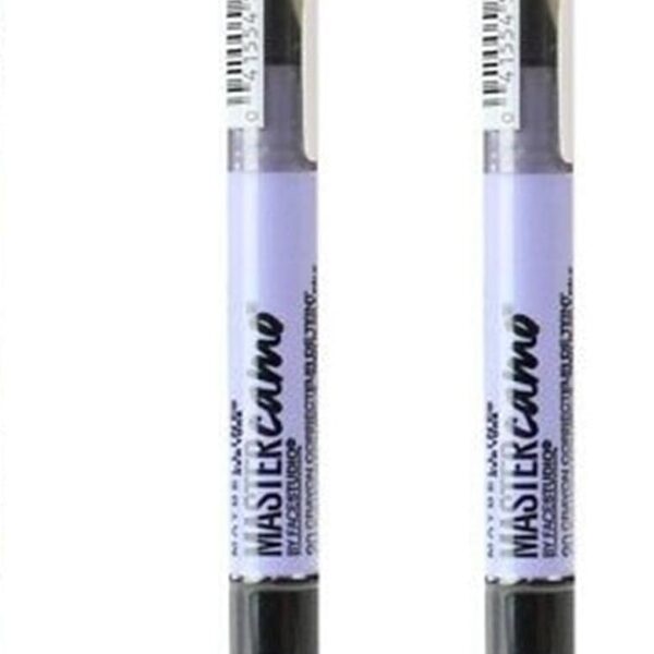 Pack of 2 Maybelline Master Camo Color Correcting Pens. The image shows two sleek, twist-up pens with integrated soft-touch applicators. One pen is for neutralising redness or dark circles, designed for targeted facial color correction