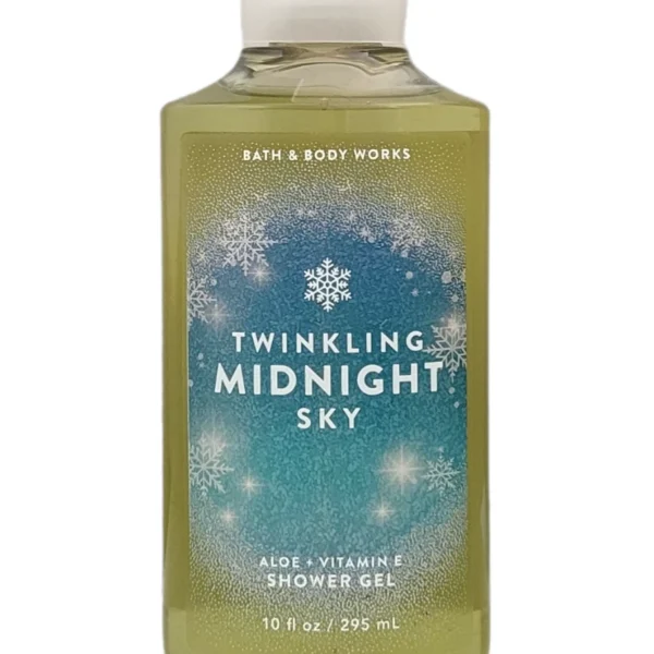 Experience the magic of a starry night with Twinkling Midnight Sky Shower Gel. Infused with Shea Butter and Vitamin E for soft, clean skin.